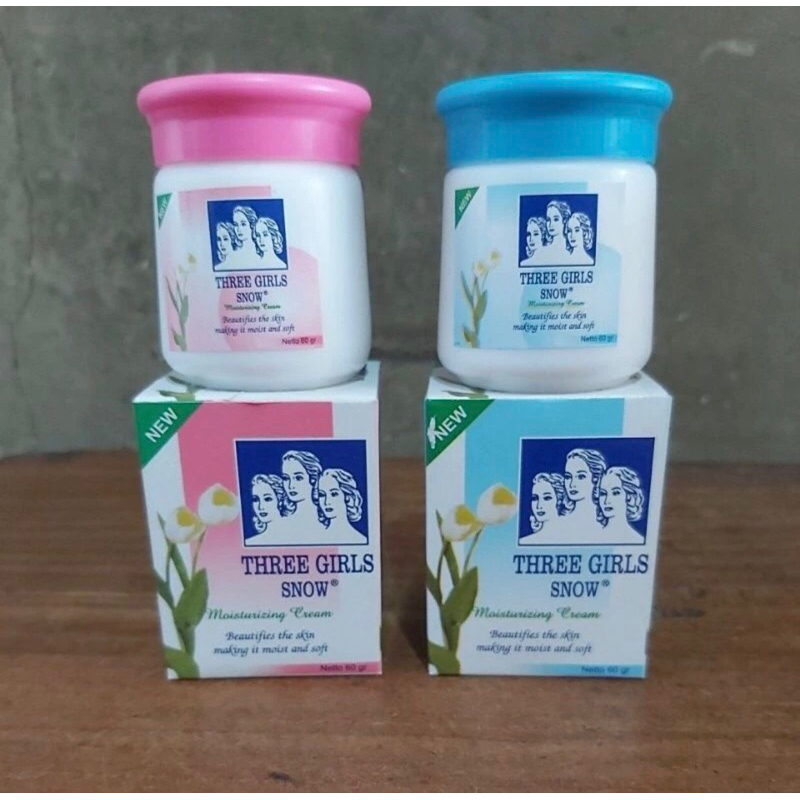 Three Girls Snow Moisturizing Cream Tiga Dara / Pelembab Wajah / Hazeline 60gr