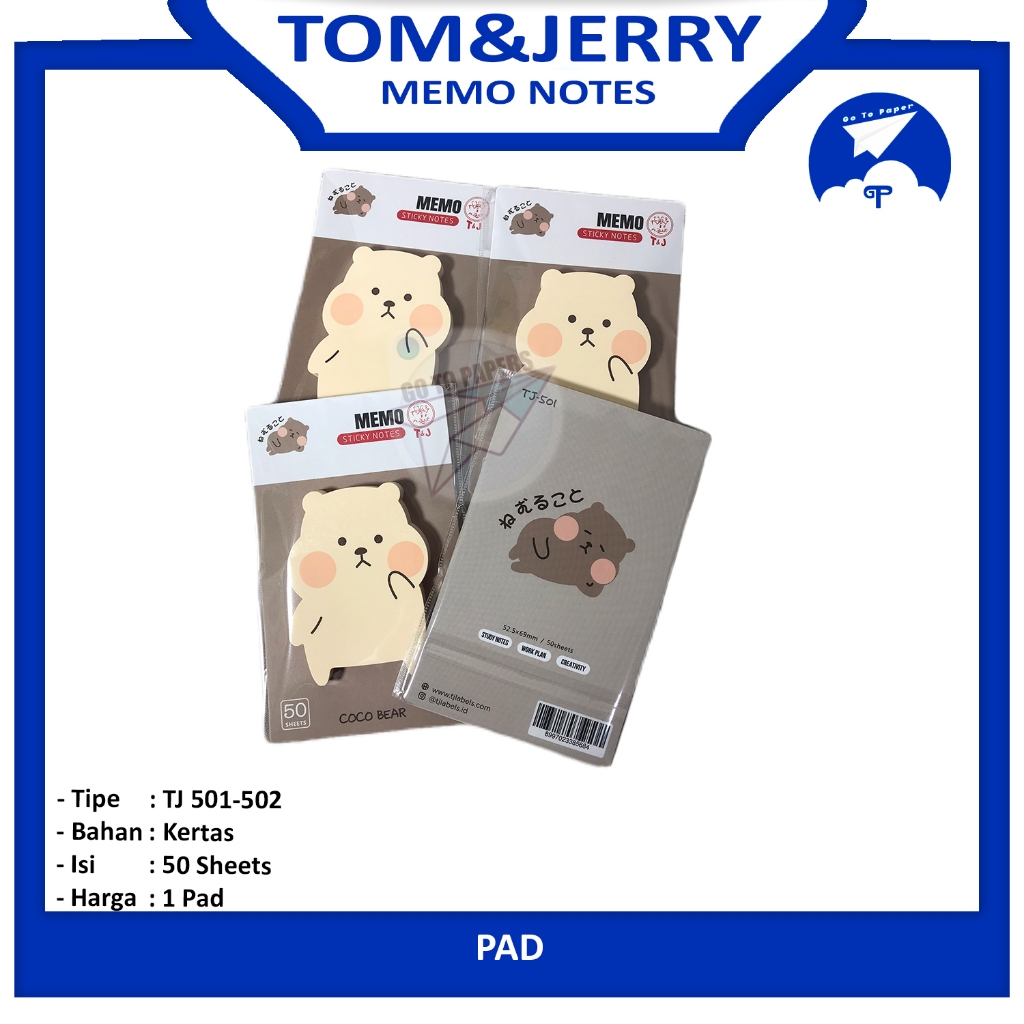 

TOM & JERRY - Memo Sticky Notes Karakter TJ-501-502 - PAD