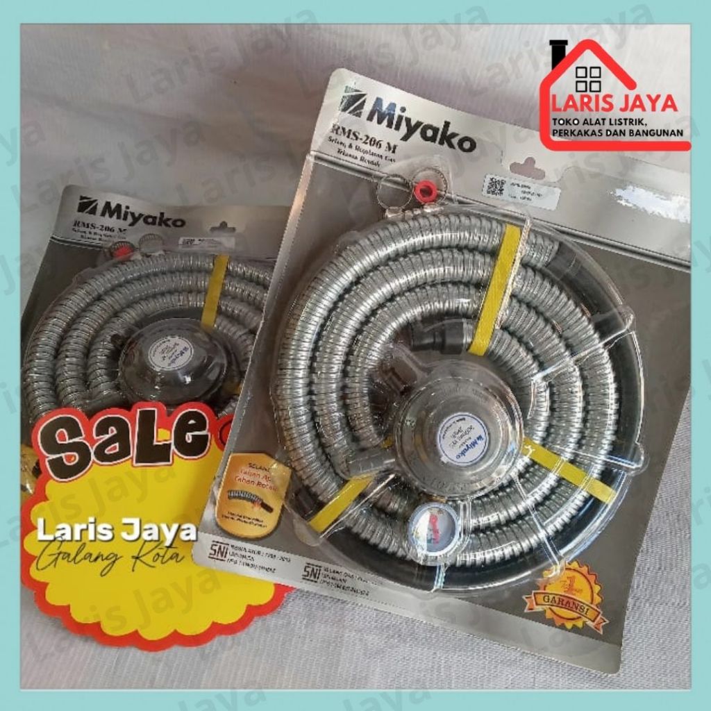 Miyako Selang + Regulator 206 M / Selang dan Regulator Meter Miyako 206M / Selang Komplit Miyako 206