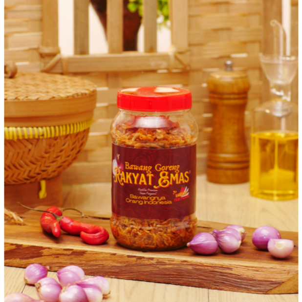

Bawang Goreng Rakyat Emas Varian TERI PEDAS