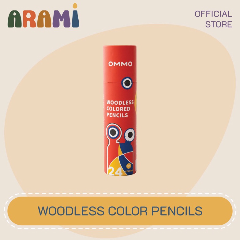 

ART N6I4 OMMO ARAMI Woodless Colored Pencils Slim Crayon Pensil Warna Tanpa Kayu Mainan anak