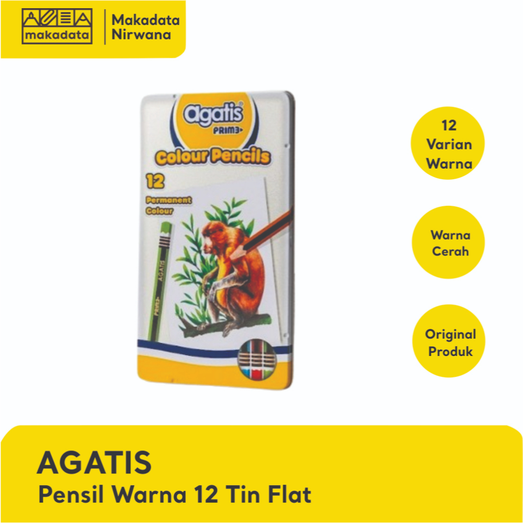 

AGATIS PENCIL/PENSIL WARNA 12 WARNA TIN FLAT (1 PCS)