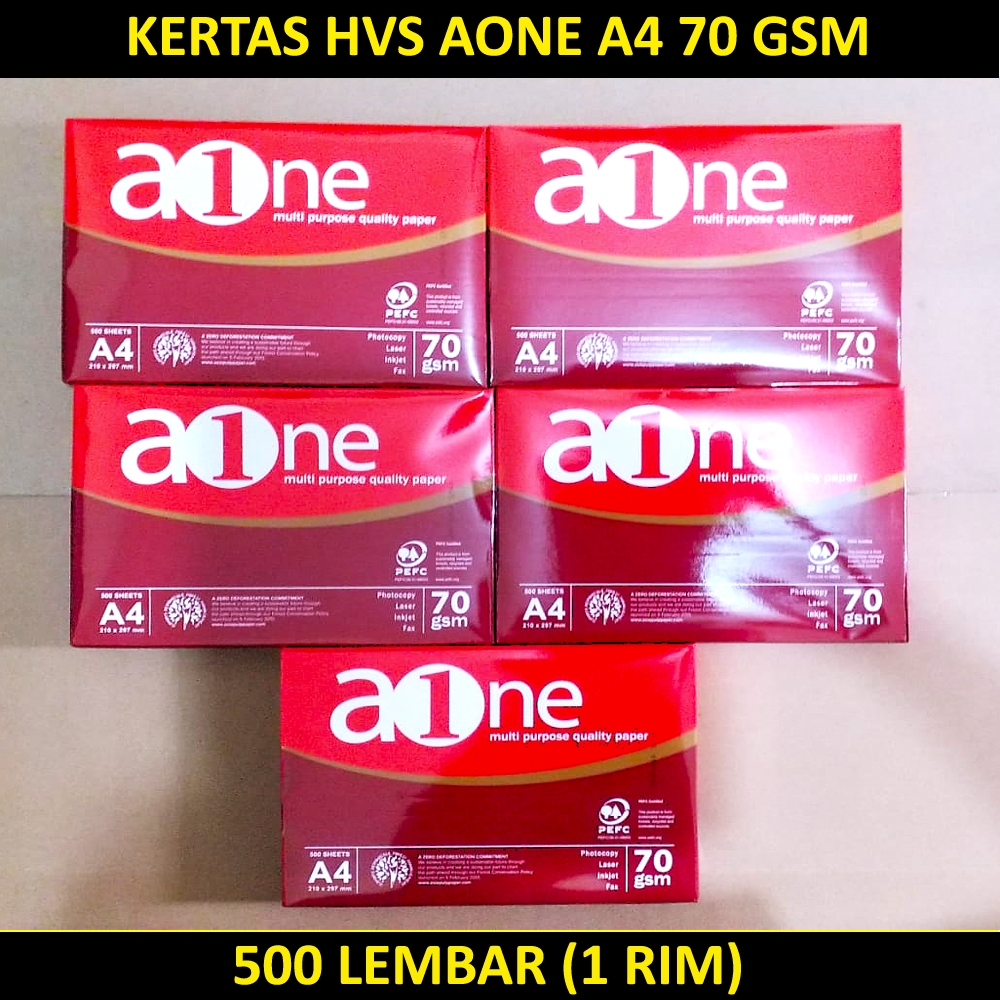 

KERTAS HVS AONE FC 70 A4 500 LEMBAR