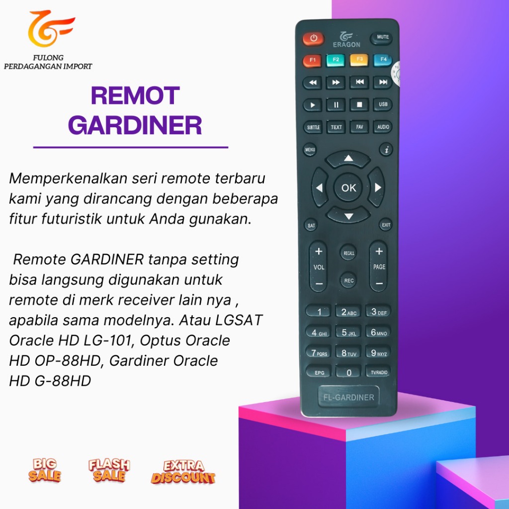 Remote Remot receiver FL-Gardiner Oracle Visat Hd/remote Parabola Gardiner Oracle