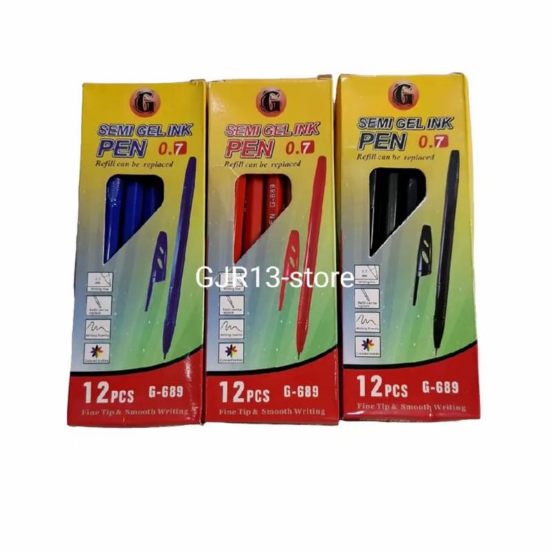 

pulpen semi gel INK isi 12pcs ballpoin tinta