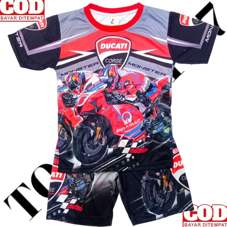 KODE D14I SETELAN BAJU SEPEDA ANAK ANAK GAMBAR MOTOR GP NEW TERLARIS  BAJU SETELAN MOTO GP ANAK LAKI