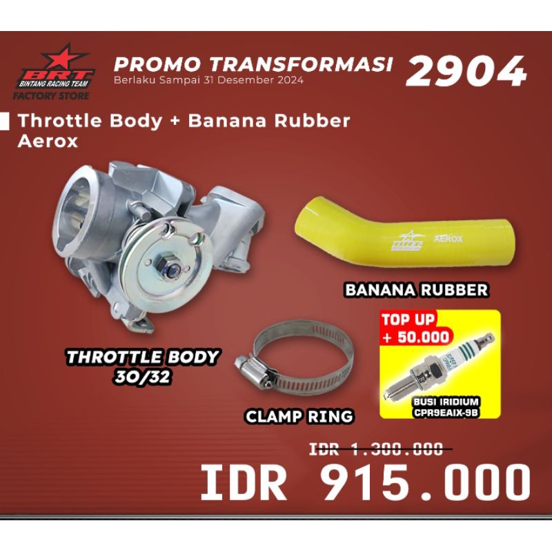 THROTTLE BODY BRT TB AEROX 155 NMAX NEW UKURAN 32 34