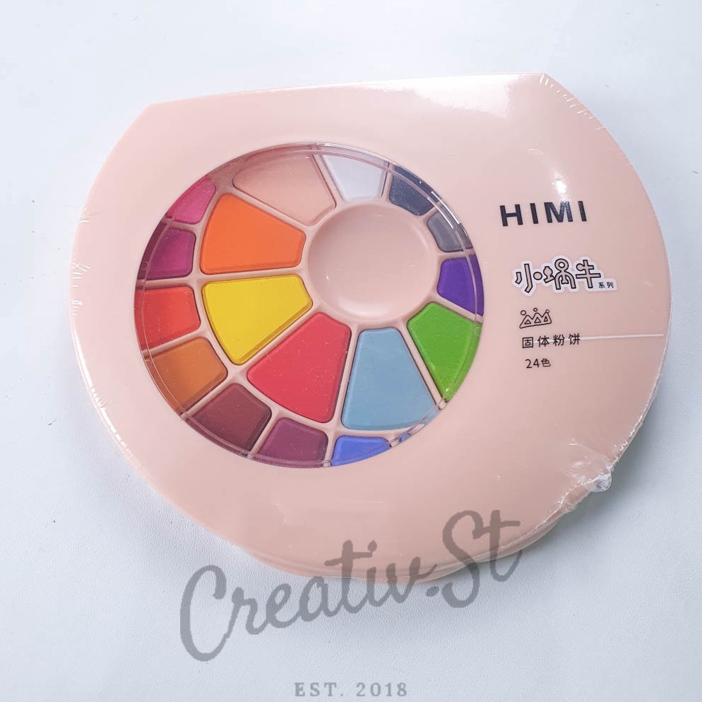 

KODE I85Y Himi Waterlor Cake 24 Color Brush Cat Air Warna Kemasan Pastel