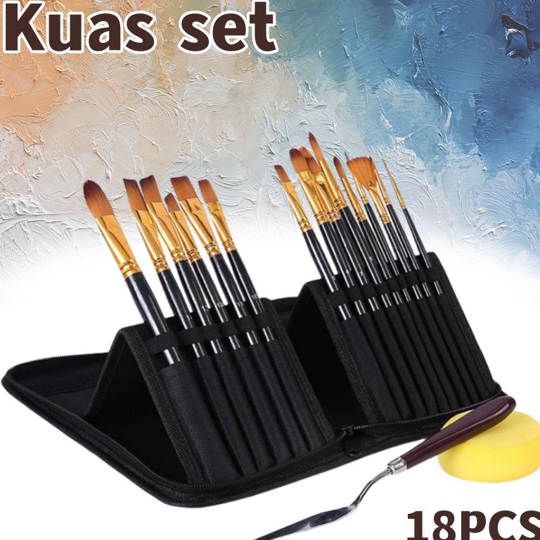 

ART F6W8 AQING Art Brush Set 12 set kuas lukisanArt Brush Set Kuas Lukis BRS12 SET