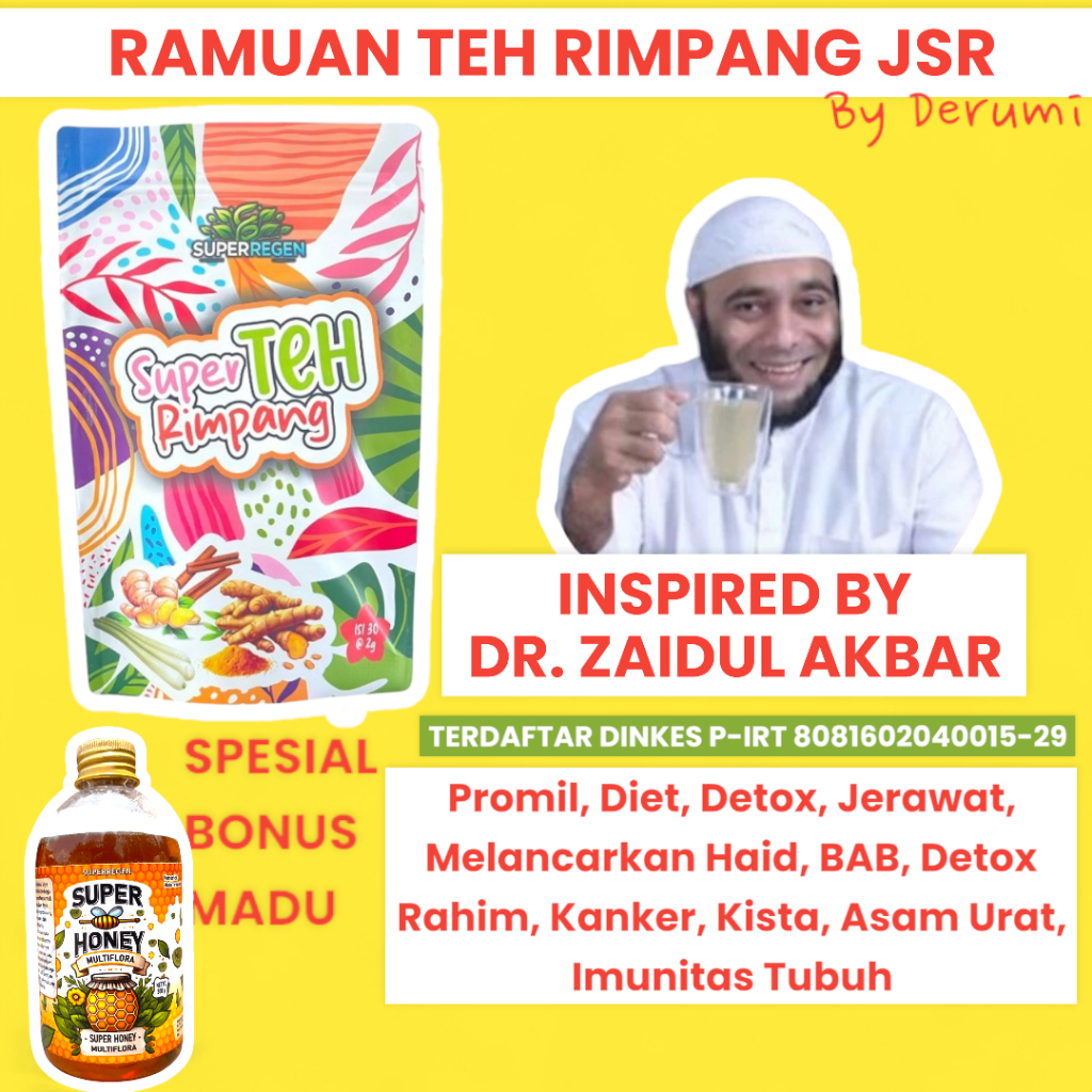 

Super Teh Rimpang ala JSR halal BPOM Super Regen - Paket Teh Detox - Paket Teh Diet - Teh Rimpang JSR - Pahe Detox - Anti Jerawat Hormon - Teh Kesehatan Tubuh - Pencernaan