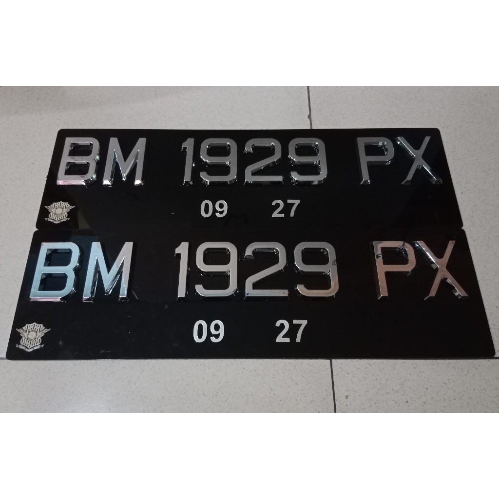 Plat Nomor Mobil Timbul Mewah Singapur Chrom Petak
