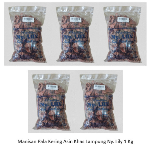 

Manisan Pala Kering Asin Khas Lampung Ny. Lily 1 Kg (5 x ±200 gram)