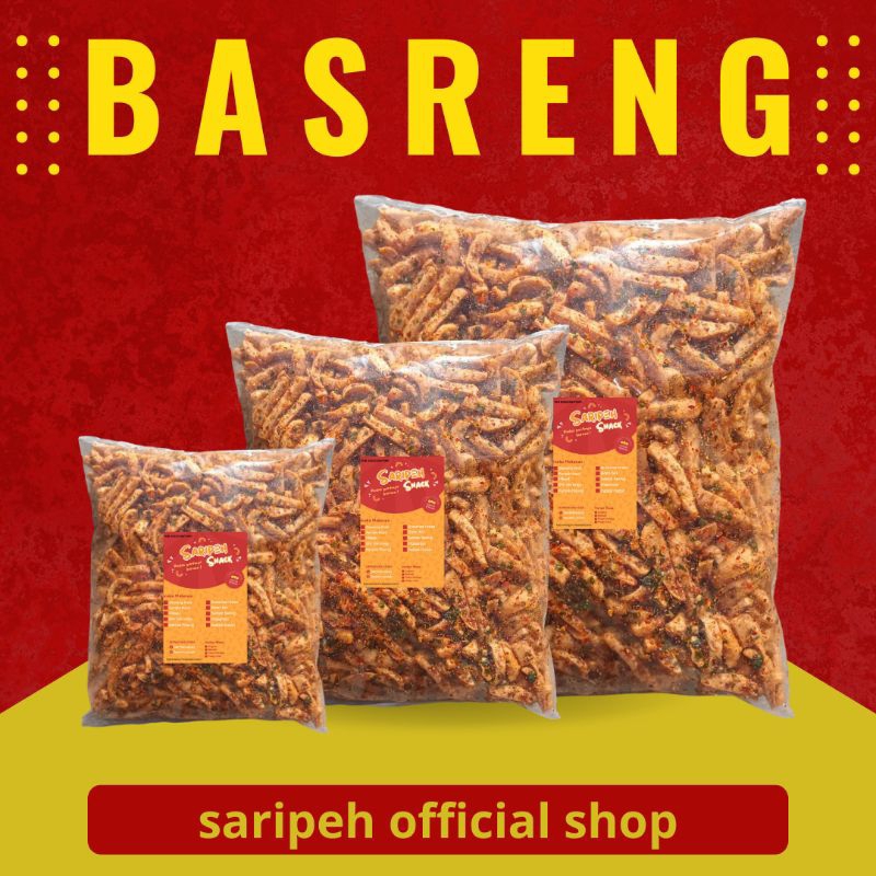 

BASRENG PEDAS DAUN JERUK 1 KG 500 GR 200 GR Pedas Original Daun Jeruk Kriuk saripeh snack