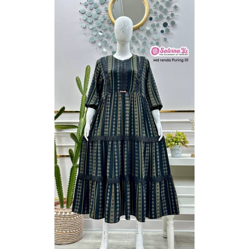 Midi dress furing 01 / midi dress katun premium / dress salvina ys / salvina ori