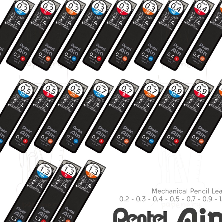 

HJ6 Pentel AIN Mechanical Pencil Lead Refill 2mm 3mm 4mm 5mm 7mm 9mm 13mm Isi Pensil Mekanik Graphite Lead