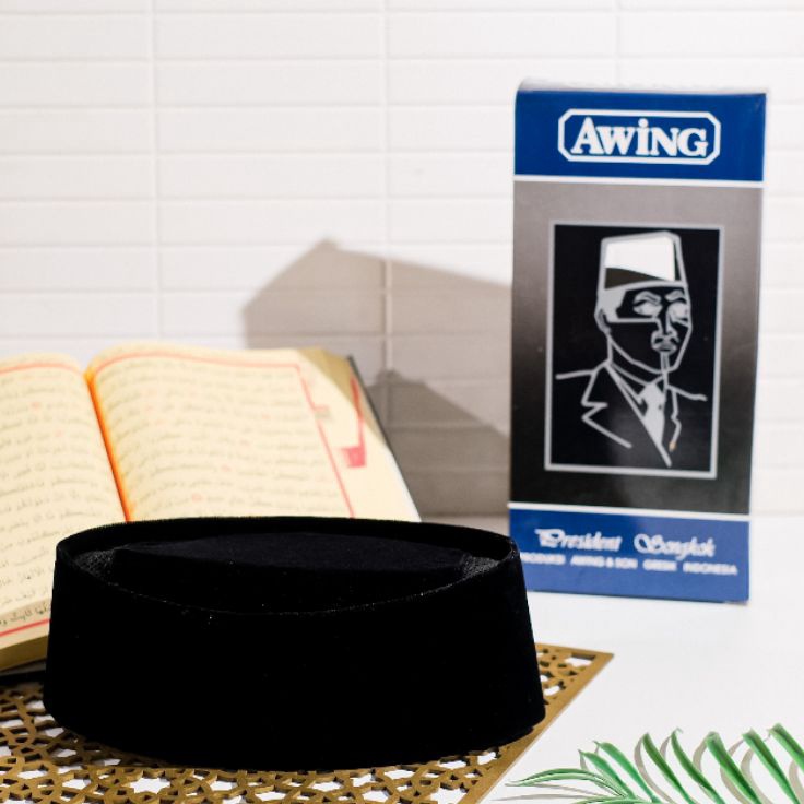 DISKON BOMBASTIS Songkok Awing  Peci Awing Hitam AC Tinggi 67891111213 Original Produk Bludru Halus 
