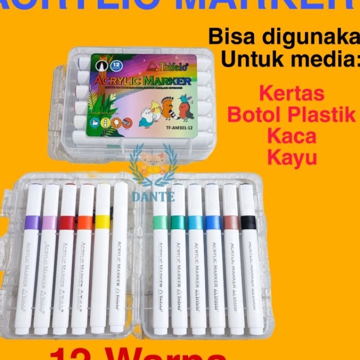 

Gila Spidol TRIFELO ACRYLIC MARKER 12 WARNA