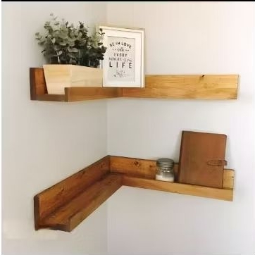 rak kayu jati model sudut