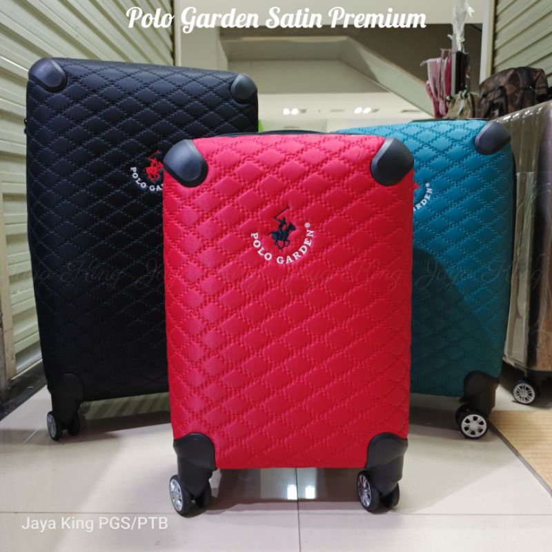Koper Kain Polo Garden Kanvas Satin Premium 19 22 26 Inch TSA Roda 4 Putar Murah Ukuran Kabin Bagasi