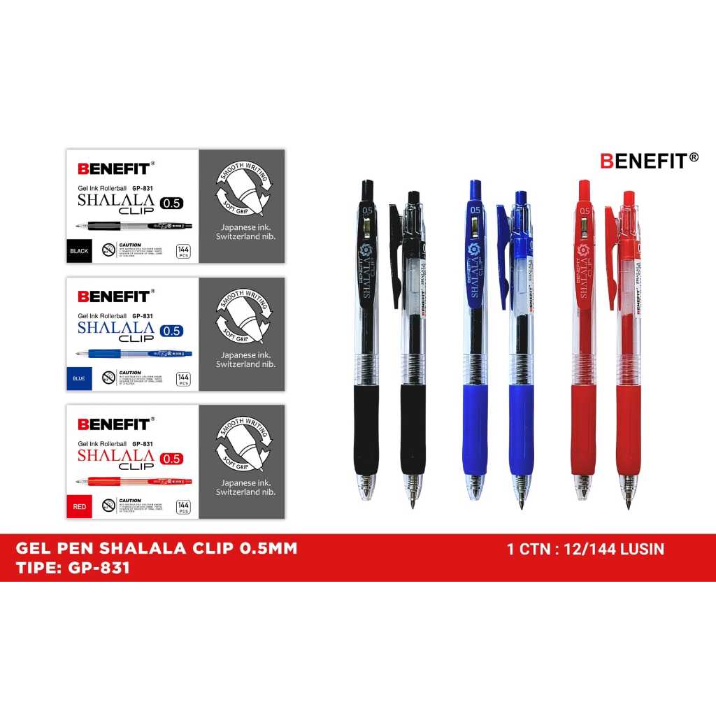 

PULPEN GEL CETREK TANDA TANGAN 0.5MM PEN GP-831 HITAM BIRU MERAH BALLPOINT CETEK
