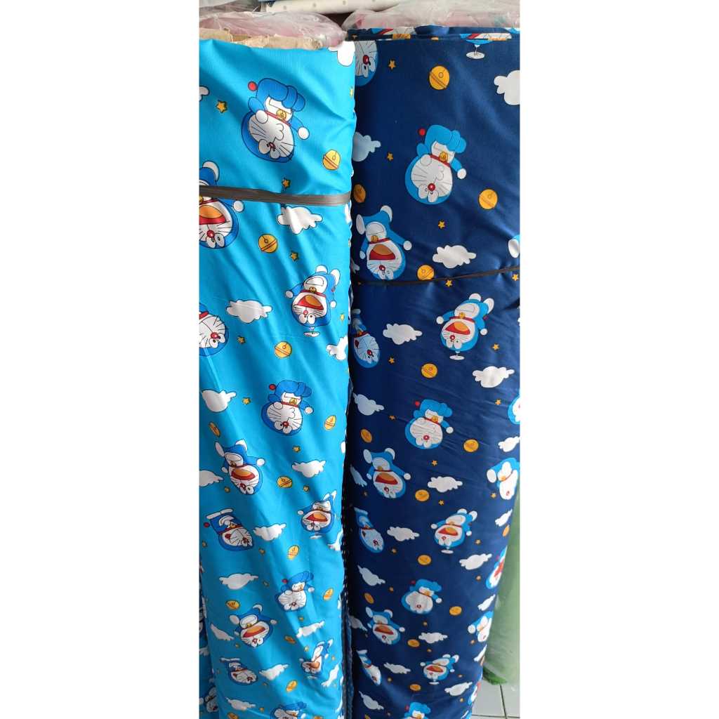Bahan Kain Sprei Disperse Motif Karakter Doraemon Katun Microsilk Meteran Bahan Gorden,seprai