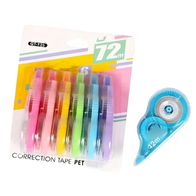 

Correction Tape 6 Pcs Casing Hitam Transparan