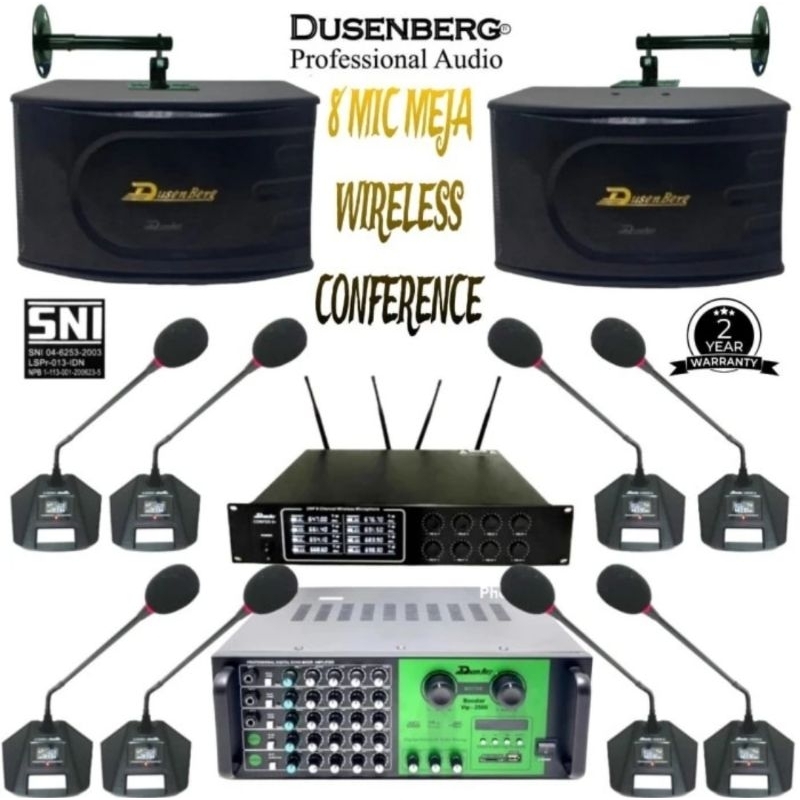 Paket Conference mic meja dusenberg wireless 8 plus 1set sound system