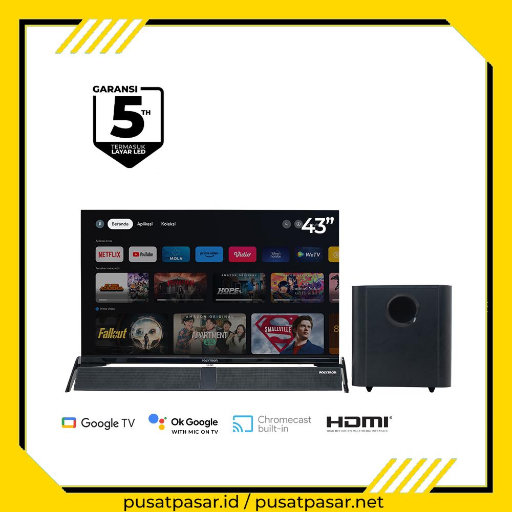 Polytron 43BG9058 Google tv Cinemax Soundbar