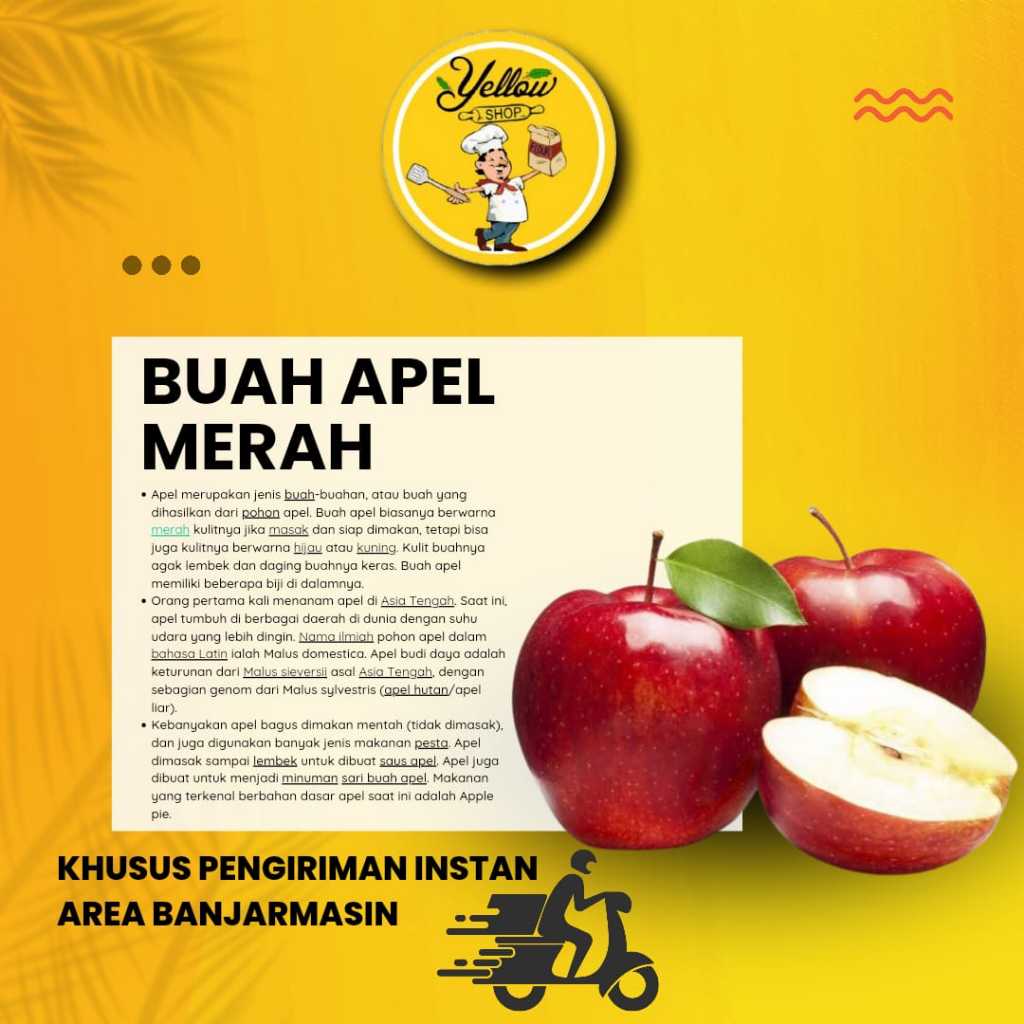 

BUAH APEL MERAH / BUAH FRESH (KHUSUS PENGIRIMAN INSTAN AREA BANJARMASIN)