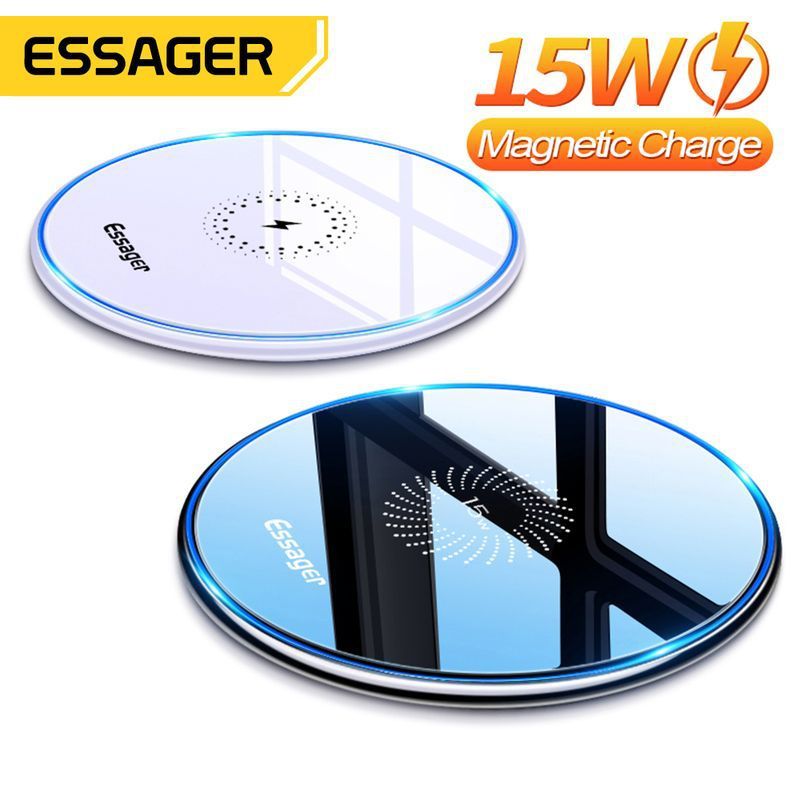 Wireless Charger Qi Magnetic Base Station Mirror LED 15W
