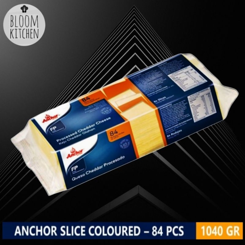 

ANCHOR Orange Cheddar Slice Keju Slice Anchor 84 Slice 1 Kg | Red Cheddar Cheese Burger