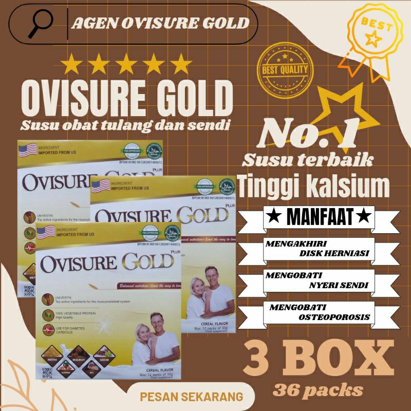 

3 Box OVISURE GOLD Susu Obat Tulang Dan Sendi Yang Sehat 100% imfort USA