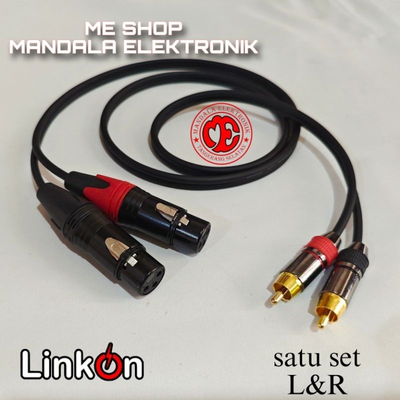 Kabel audio jack xlr female to rca male 1set kabel Linkon original