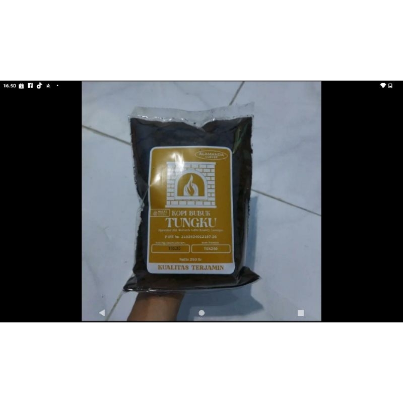 

Kopi bubuk TUNGKU 166gr dari Alamanda coffee kopi warkop dengan rasa nendang dan gilingan halus