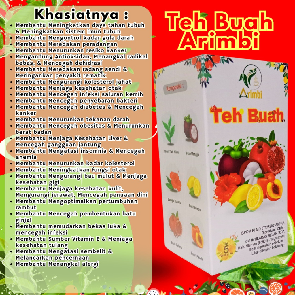 

Teh Buah Arimbi, Teh Arimbi, Teh Buah,Teh Buah Untuk Membantu Menangkal alergi,Teh Buah Untuk Membantu Meringankan penyakit rematik, Teh Buah Lengkap, Teh Buah Herbal, Teh Herbal Kesehatan, Teh Buah Herbal Kesehatan,