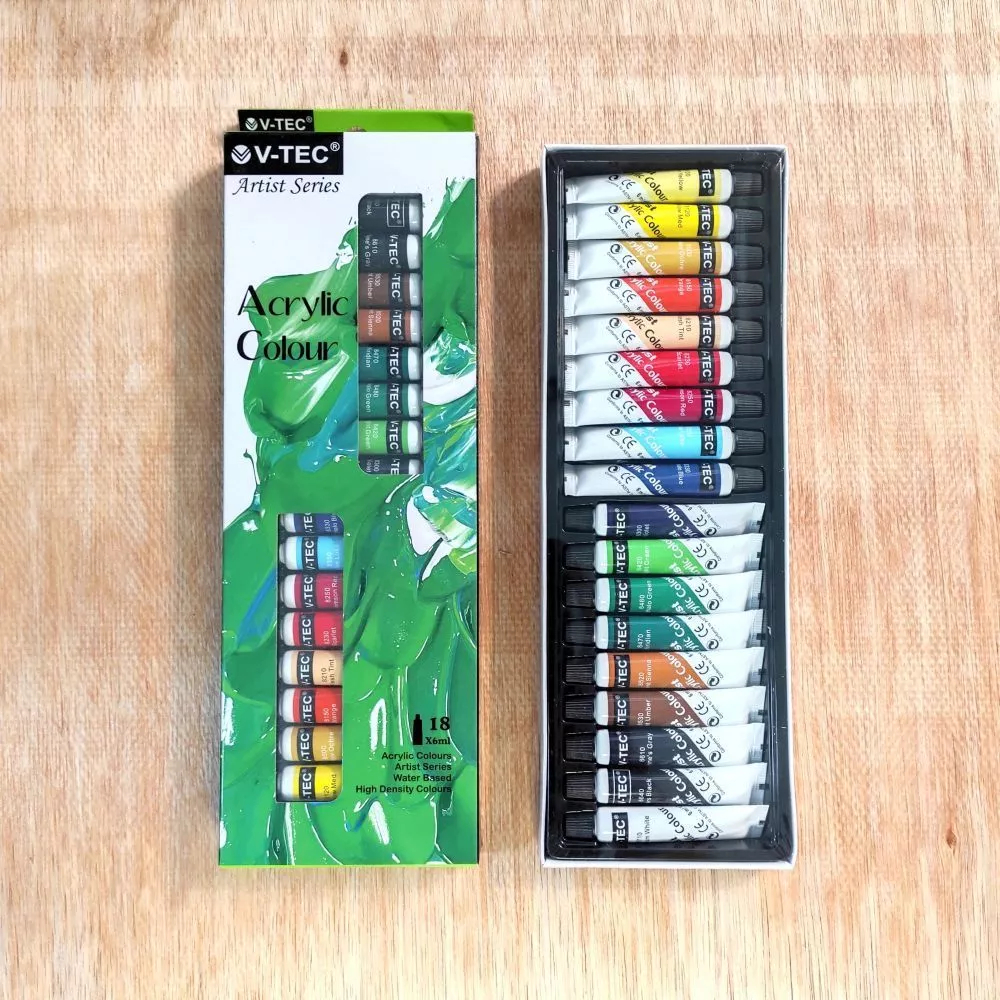 

V-Tec Acrilic Colour Cat Akrilik V-Tec 18 Warna Artist Series