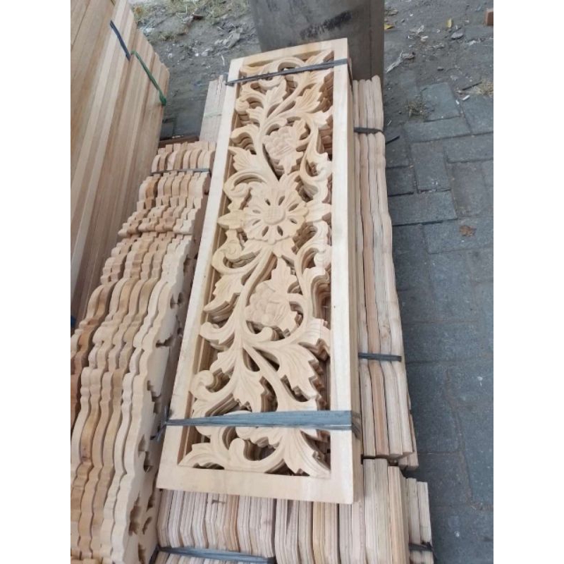 ORNAMEN UKIR TEBENG 30x70cm/Ukiran Jepara Dekorasi dinding