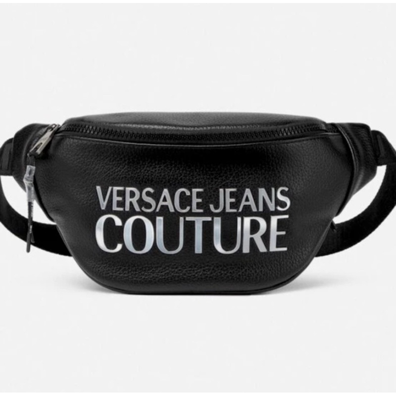 Tas - Waistbag pria VERSACE JEANS COUTURE TACTICAL LOGO BLACK SILVER