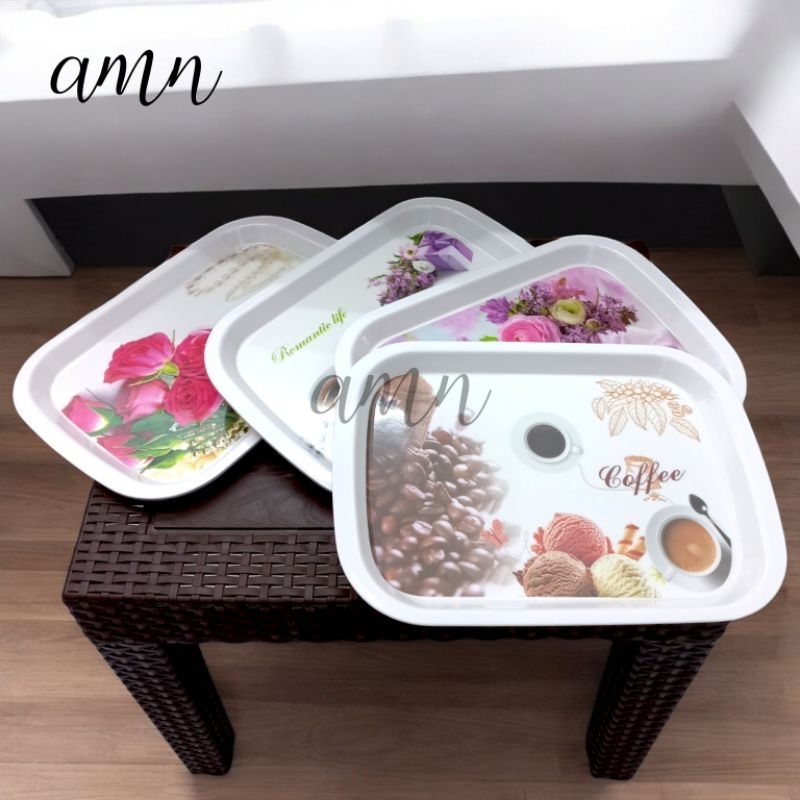 Talam Motif 36x26cm - Nampan Melamin Motif / Nampan Segi Melamin / Nampan Saji / Tatakan Cantik/Tata