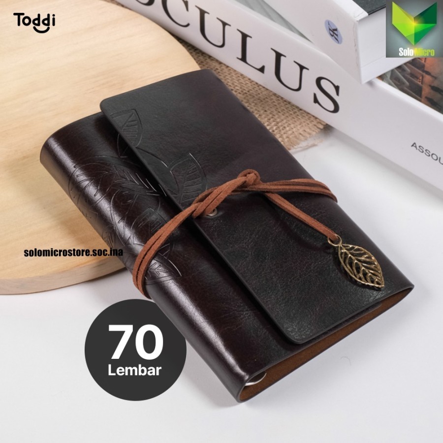 

Buku Catatan Binder Kulit Retro Leaf Kertas B7 BSD666 Coffee
