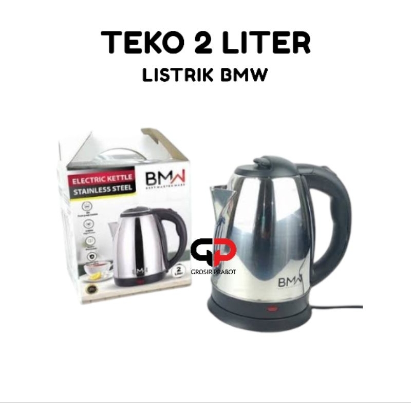 TEKO KETTLE STAINLESS STEEL 2 LITER BMW TEKO LISTRIK