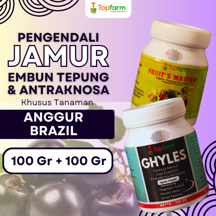 Fungisida Topfarm / Obat Tanaman Anggur Brazil / Obat Pembasmi Jamur Daun Anggur / Obat Buah Buahan 