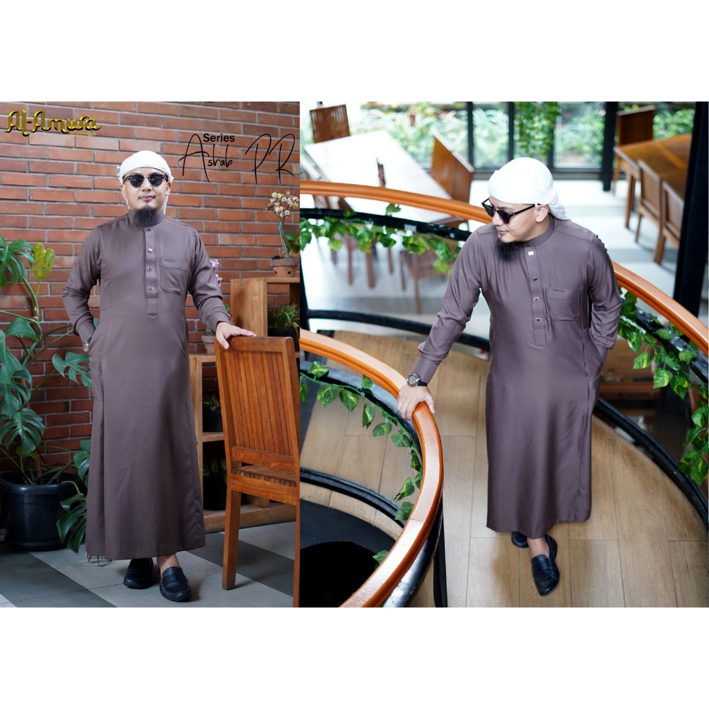 Jubah Saudi Panjang Manset | Al Amwa Platinum | Thobe Saudi | Gamis Pria | Baju Muslim Pria