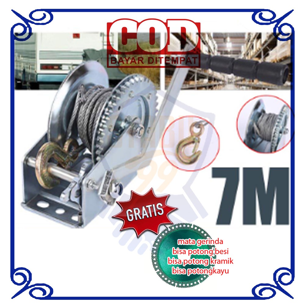 katrol rel set manual sliding atap buka tutup fiber glass void alat derek + tali slink sling 7m