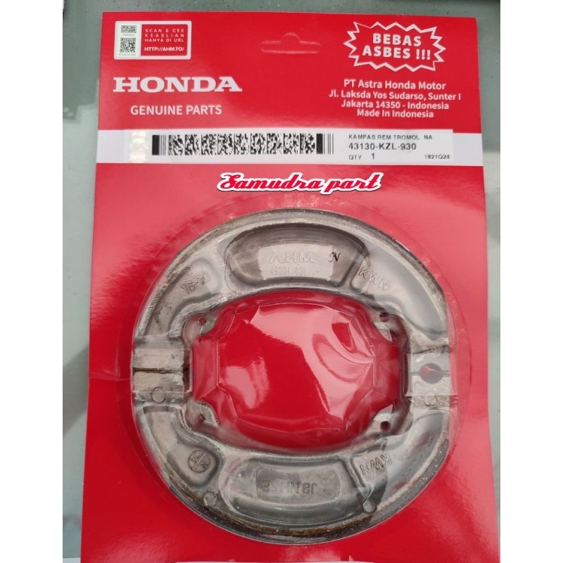 Kampas rem belakang Vario Beat Scoopy spacy original 43130KZL930