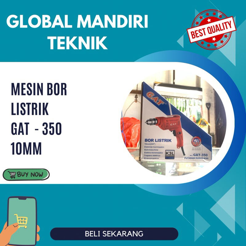 Mesin Bor Listrik GAT 350 10mm putaran kanan kiri / Bolak-balik