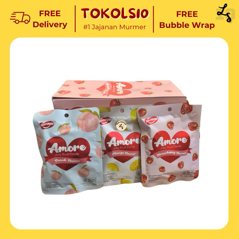 

Amore Jelly Fruit Candy Naraya Strawberry/Mango/Peach 26gr