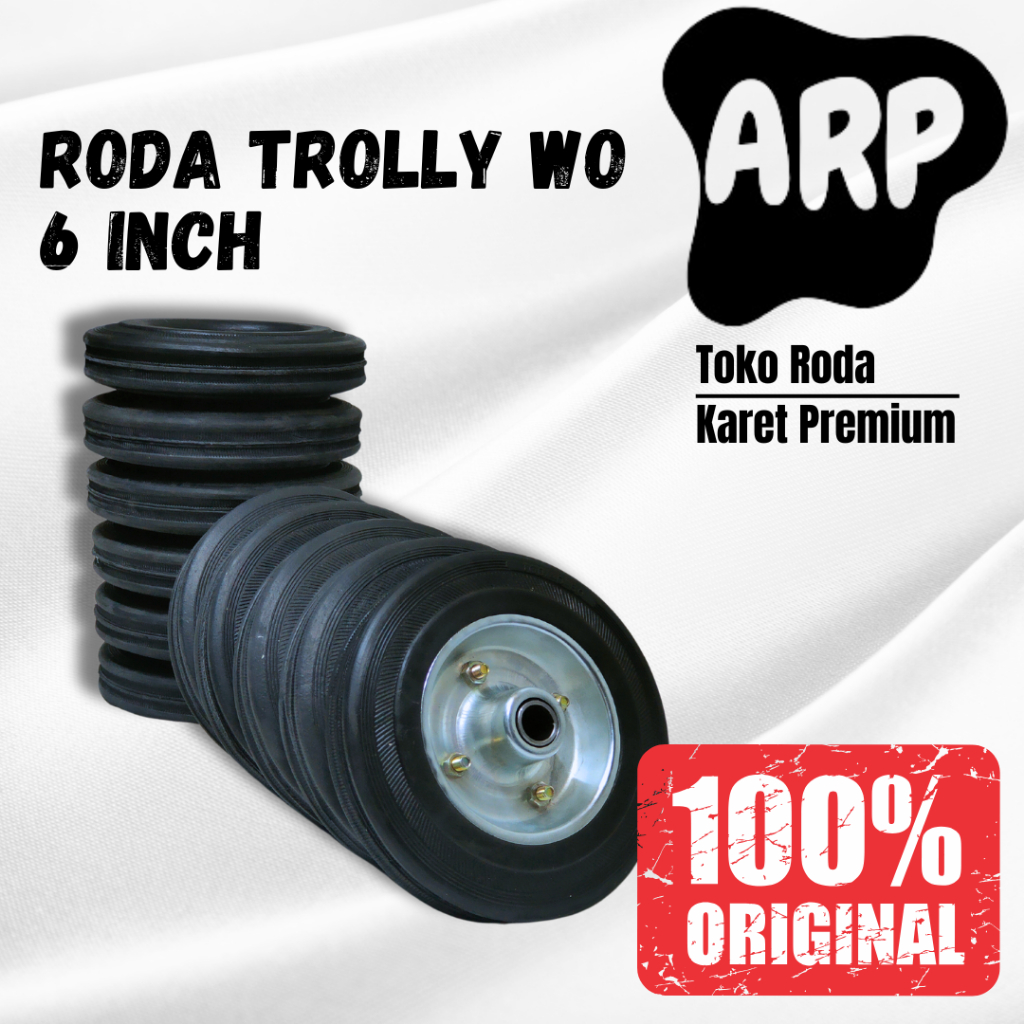 TERMURAHH Roda Troli 6 inch Full Karet Premium/Roda Roli 6 inch