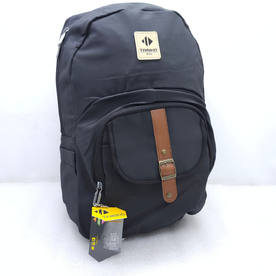 Tas Tamiko Kain Kanvas 17 Inchi 3 Ruang Rel Seliting Anti Maling Jas Hujan Tas Ringan Original Murah