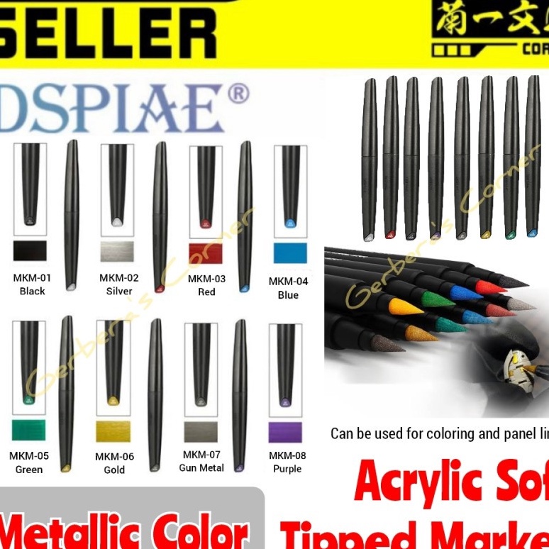 

Diskon DSPIAE Soft Tipped Marker Acrylic Metallic Color Panel Lng Marker